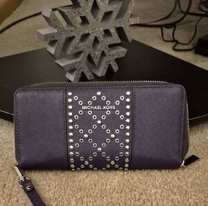 Michael Kors Dark Purple Studded Wallet. LIKE NEW!!!